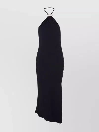 Attico Halter Neck Sleeveless Midi Dress With Side Slit