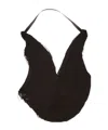 Attico Black V-neck One-piece Swimsuit In Black