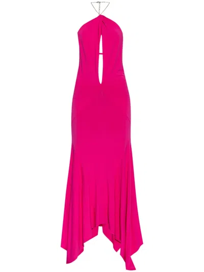 Attico Women's Long Jersey Dress In Fuxia