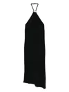 Attico Halterneck Low-back Midi Dress In Black