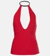 Attico Halterneck Top In Red