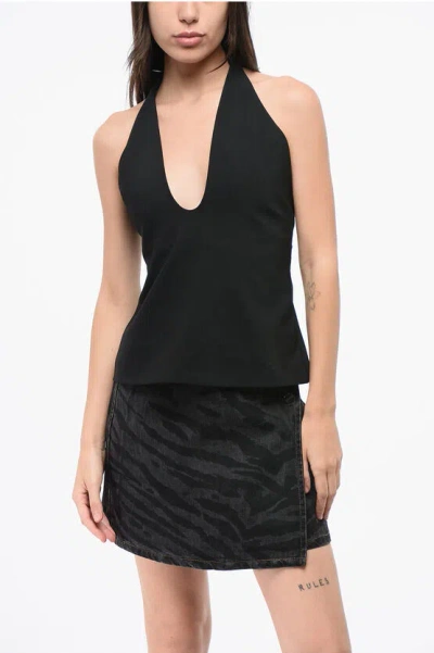 Attico Harlterneck Top With Side Zip
