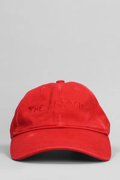 Attico Hats In Red Cotton