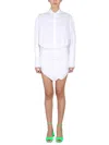 Attico Hatty Ruched Mini Shirtdress