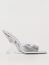 Attico Chic Slip-on Pyramidal Wedge Sandals With 10.5 Cm Heel In Silver