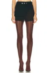 Attico High Cut Mini Skirt In Black