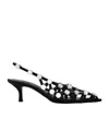 Attico The Grid Pumps With 50mm Back Strap In Black