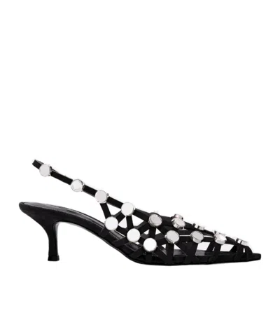 ATTICO THE ATTICO GRID SLINGBACK PUMPS