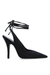 Attico Venus 105mm Leather Pumps In Blue