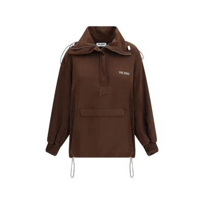 Attico High-neck Sweatshirt In Brown