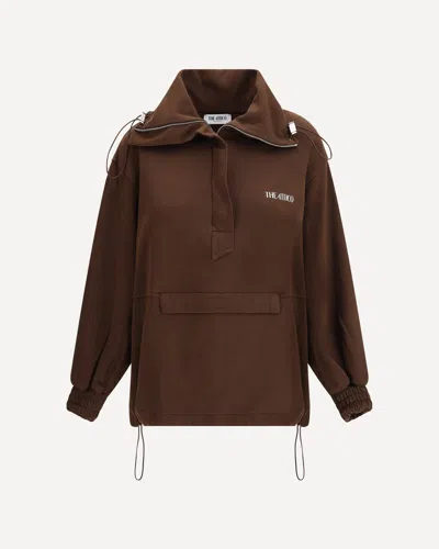 Attico High-neck Sweatshirt In Brown