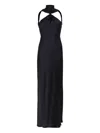 Attico High-neck Twisted Maxi Dress In Black