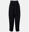Attico Wrap-effect Belted Trousers In Black