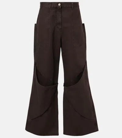 Attico High-rise Wide-leg Jeans In Brown