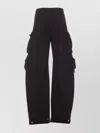 Attico High Waist Cargo Trousers With Snap Buttons