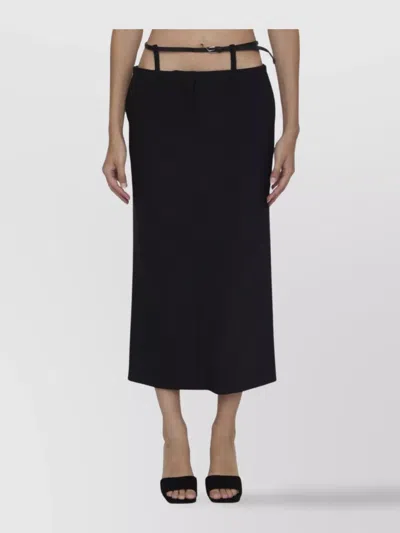 ATTICO HIGH WAIST MIDI SKIRT BUCKLE
