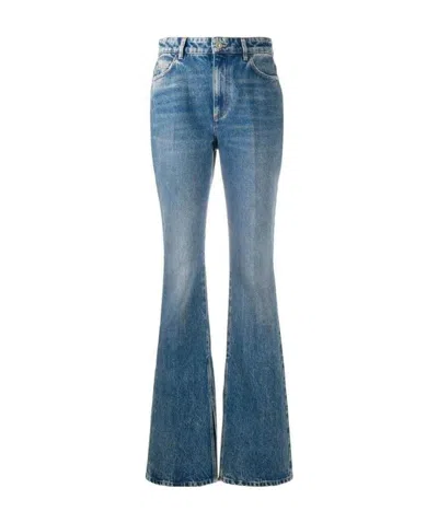 Attico High-waisted Bootcut Jeans In Blue