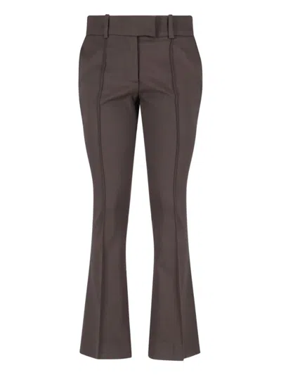 ATTICO HIGH-WAISTED BOOTCUT TROUSERS WITH SILVER LOGO DETAIL