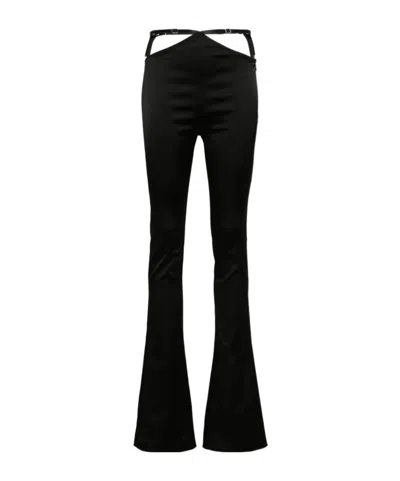 Attico High-waisted Casual Pants In Black