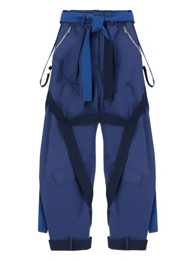 Attico High-waisted Trousers In Blue