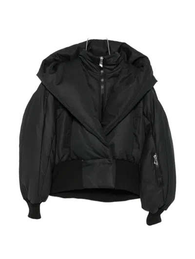 Attico High-collar Padded Jacket In Black