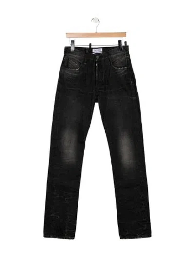 Pre-owned Attico High-rise Straight Leg Jeans In Black