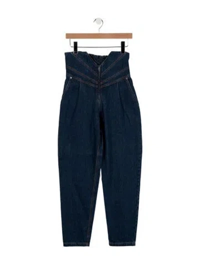 Pre-owned Attico High-rise Straight Leg Jeans In Blue
