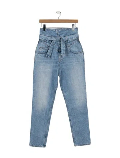 Pre-owned Attico High-rise Straight Leg Jeans In Blue