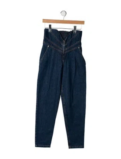 Pre-owned Attico High-rise Straight Leg Jeans In Blue
