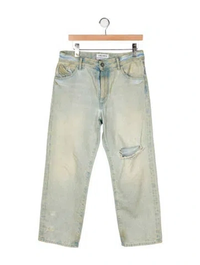 Pre-owned Attico High-rise Straight Leg Jeans In Green