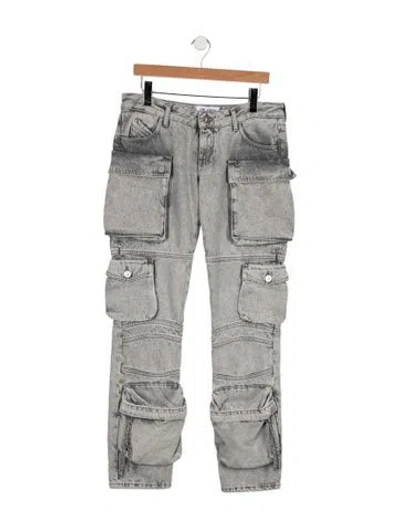 Pre-owned Attico High-rise Straight Leg Jeans W/ Tags In Grey