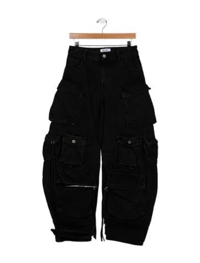 Pre-owned Attico High-rise Wide Leg Jeans In Black