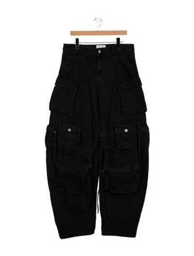 Pre-owned Attico High-rise Wide Leg Jeans In Black