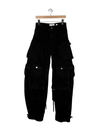 Pre-owned Attico High-rise Wide Leg Jeans In Black