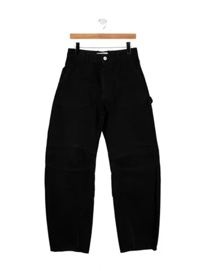 Pre-owned Attico High-rise Wide Leg Jeans In Black