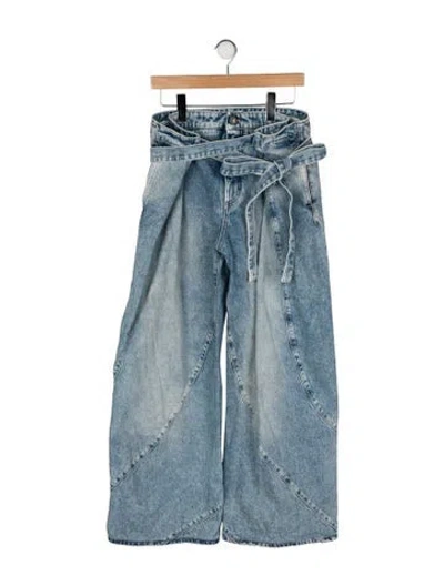 Pre-owned Attico High-rise Wide Leg Jeans In Blue