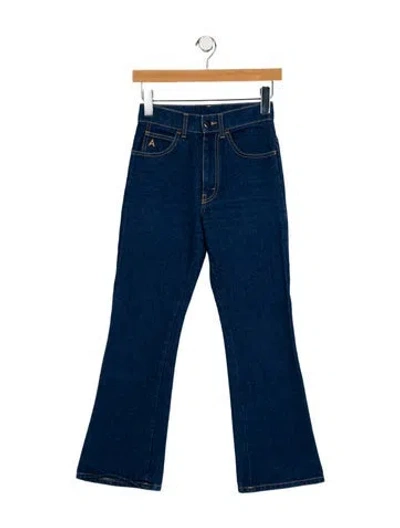 Pre-owned Attico High-rise Wide Leg Jeans In Blue