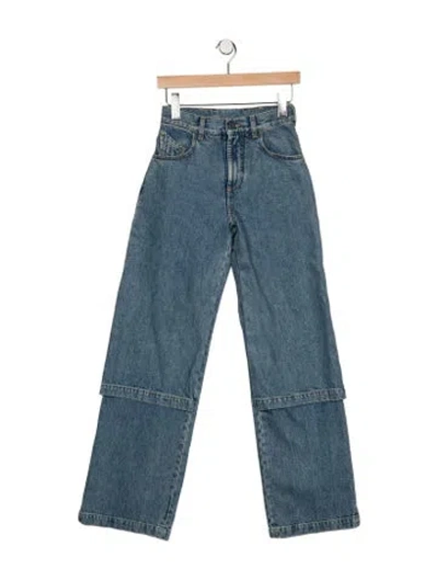 Pre-owned Attico High-rise Wide Leg Jeans In Blue