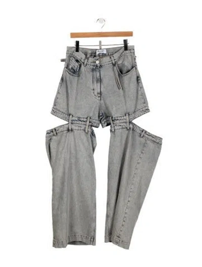 Pre-owned Attico High-rise Wide Leg Jeans In Blue