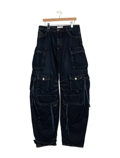 Pre-owned Attico High-rise Wide Leg Jeans In Blue