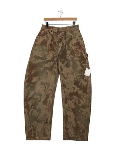 Pre-owned Attico High-rise Wide Leg Jeans In Brown