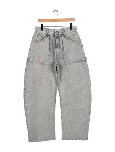 Pre-owned Attico High-rise Wide Leg Jeans In Gray
