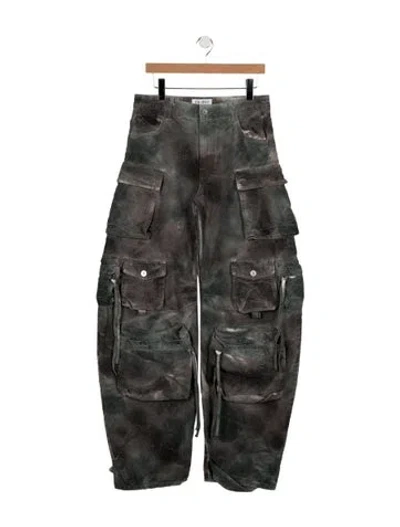 Pre-owned Attico High-rise Wide Leg Jeans In Gray