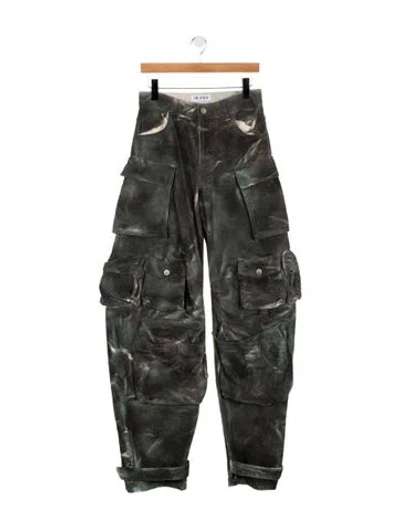 Pre-owned Attico High-rise Wide Leg Jeans In Gray