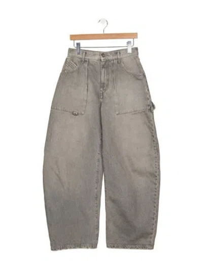 Pre-owned Attico High-rise Wide Leg Jeans In Gray