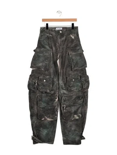 Pre-owned Attico High-rise Wide Leg Jeans In Gray