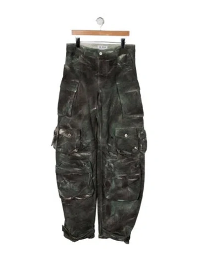 Pre-owned Attico High-rise Wide Leg Jeans In Green
