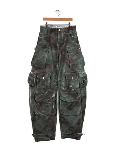 Pre-owned Attico High-rise Wide Leg Jeans In Grey