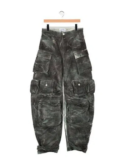 Pre-owned Attico High-rise Wide Leg Jeans In Grey