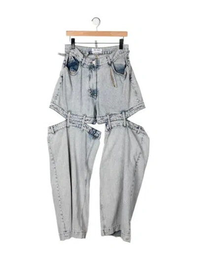 Pre-owned Attico High-rise Wide Leg Jeans In Multi
